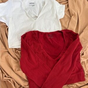 Garage Vibrant Red and Classic White Tops